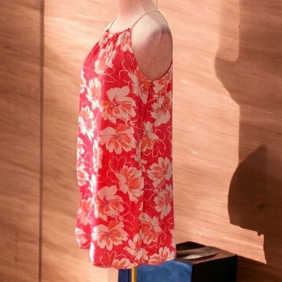 HOLLISTER BEACH SUMMER EXTRA SM MINI DRESS PEACH PINK FLORAL PRINT ROPE DETAIL - Picture 4 of 7